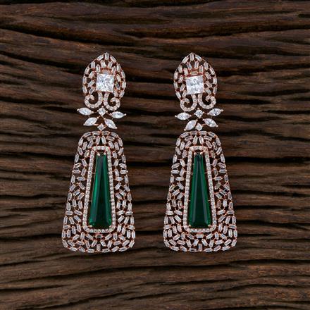 Cz Classic Earring With Rose Gold Plating