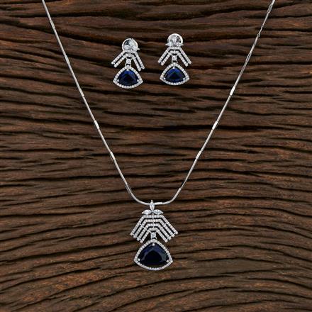 Cz Classic Pendant Set With Rhodium Plating