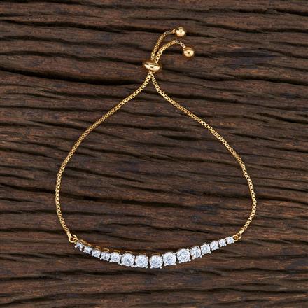 Cz Adjustable Bracelet With 2 Tone Plating
