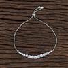 Cz Adjustable Bracelet With Rhodium Plating