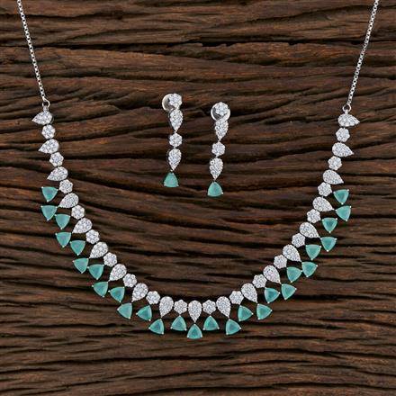 Cz Classic Necklace With Rhodium Plating