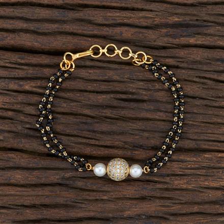 Cz Hand Mangalsutra Bracelet With Gold Plating
