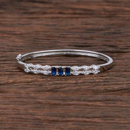 Cz Classic Kada With Rhodium Plating