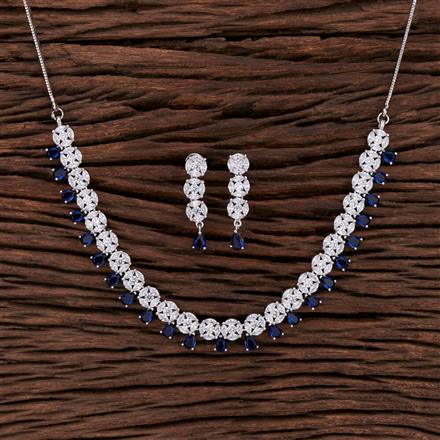 Cz Classic Necklace With Rhodium Plating
