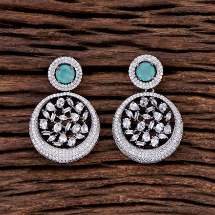 Cz Classic Earring With Black Plating