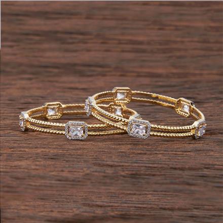 Cz Classic Bangles With 2 Tone Plating