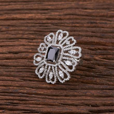 Cz Classic Ring With Rhodium Plating