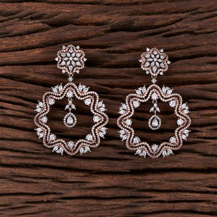 Cz Classic Earring With Black Rose Plating