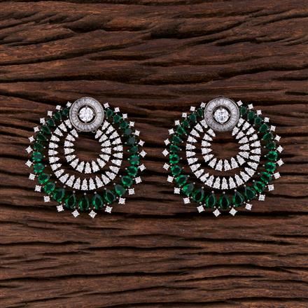 Cz Classic Earring With Black Plating