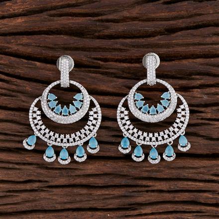 Cz Classic Earring With Rhodium Plating