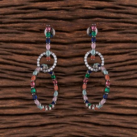 Cz Classic Earring With Black Plating