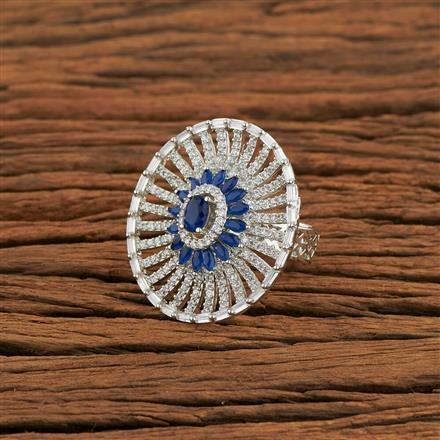 Cz Classic Ring With Rhodium Plating