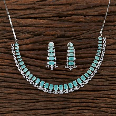 Cz Classic Necklace With Rhodium Plating