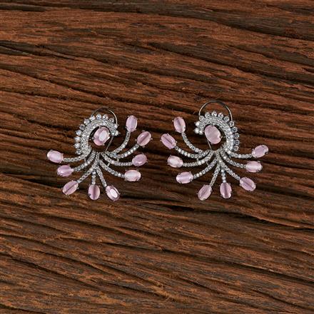 Cz Short Earring With Black Plating