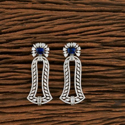 Cz Classic Earring With Rhodium Plating