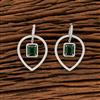 Cz Classic Earring With Rhodium Plating