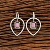 Cz Classic Earring With Rhodium Plating