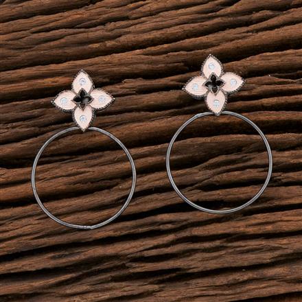 Cz Classic Earring With Black Rose Plating
