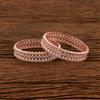 Cz Classic Bangles With Rose Gold Plating