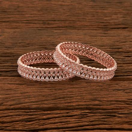 Cz Classic Bangles With Rose Gold Plating