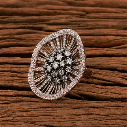 Cz Classic Ring With Black Rose Plating