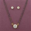 American Diamond Solitaire Mangalsutra With Gold Plating Rhodium Plating
