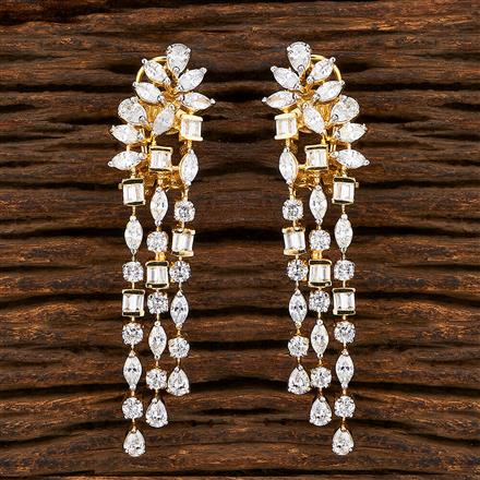 Cz Classic Earring With 2 Tone Plating