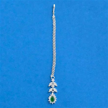 Cz Delicate Tikka With Rhodium Plating