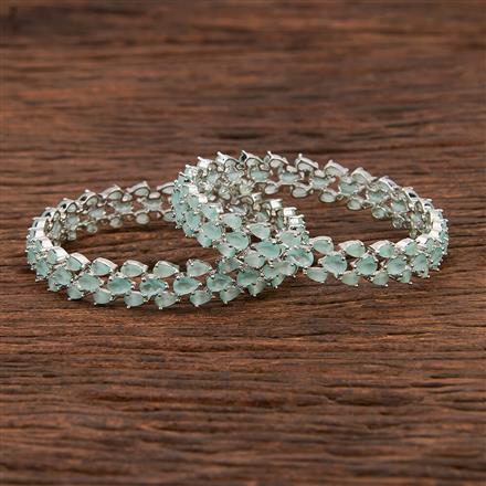 Cz Classic Bangles With Rhodium Plating
