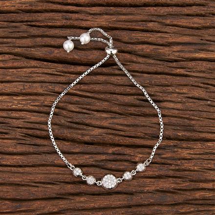 Cz Delicate Bracelet With Rhodium Plating