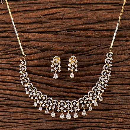 Cz Classic Necklace With 2 Tone Plating