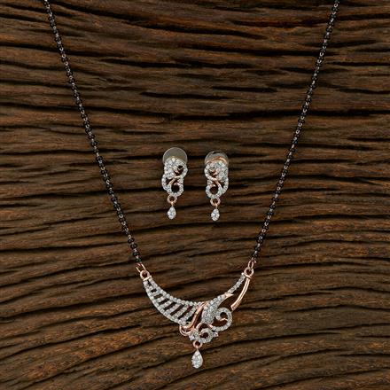 Cz Tanmaniya Mangalsutra With Rose Gold Plating