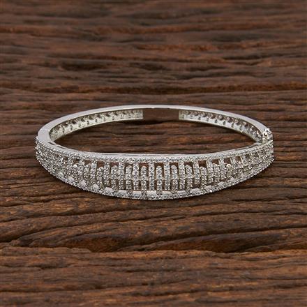 Cz Classic Kada With Rhodium Plating