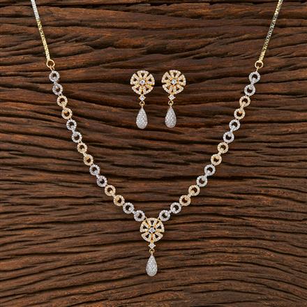 Cz Classic Necklace With 2 Tone Plating