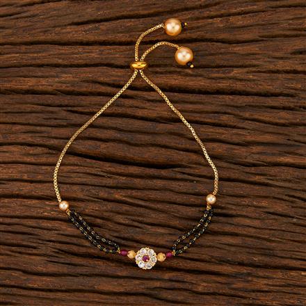 Cz Hand Mangalsutra Bracelet With Gold Plating