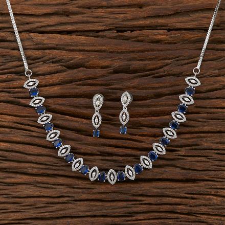 Cz Delicate Necklace With Rhodium Plating