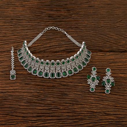 Cz Choker With Rhodium Plating