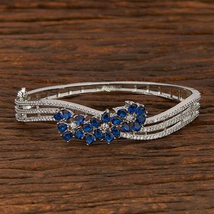 Cz Classic Kada With Rhodium Plating