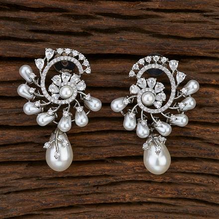 Cz Chand Earring With Black Plating