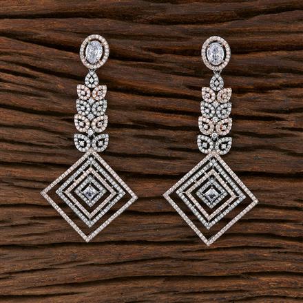 Cz Long Earring With Black Rose Plating