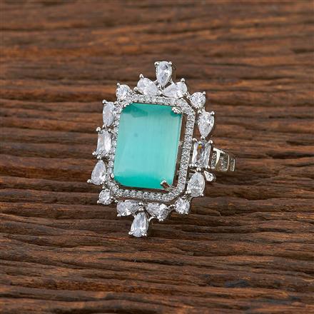 Cz Classic Ring With Rhodium Plating