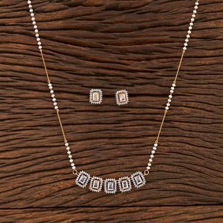 Cz Classic Pendant Set With 2 Tone Plating
