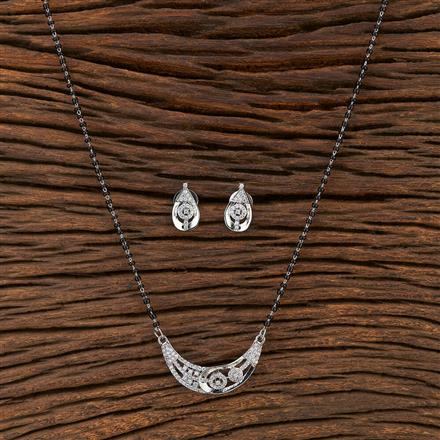 Cz Tanmaniya Mangalsutra With Rhodium Plating