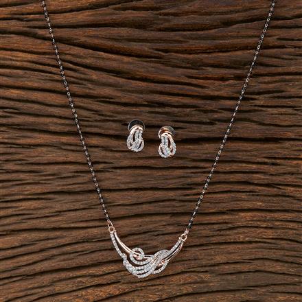 Cz Classic Mangalsutra With Rose Gold Plating