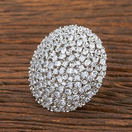 Cz Adjustable Ring With Rhodium Plating