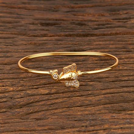 Cz Delicate Kada With Gold Plating