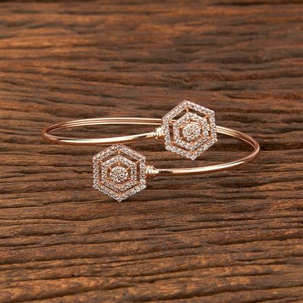 Cz Delicate Kada With Rose Gold Plating