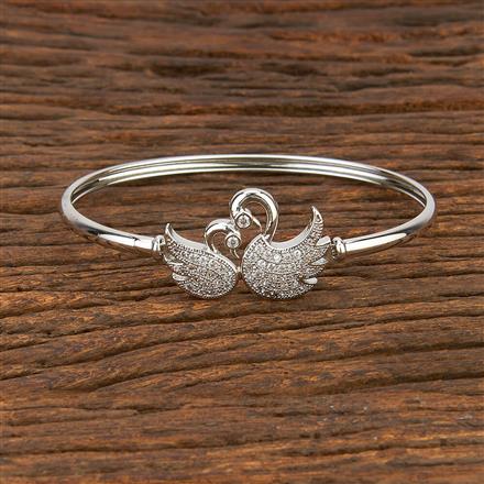 Cz Delicate Kada With Rhodium Plating