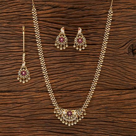 Cz Long Necklace With Gold Plating