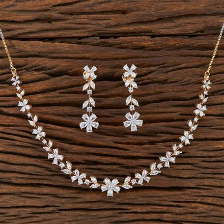 Cz Classic Necklace With 2 Tone Plating